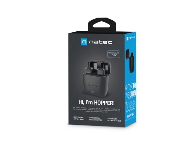 Microfon lavalier wireless USB-C Natec Hopper