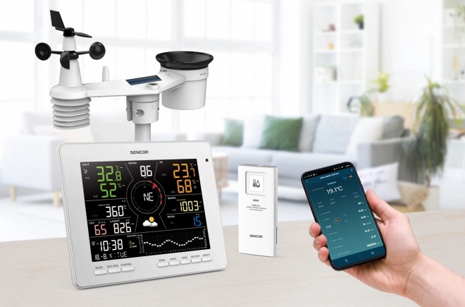 Stație meteorologică inteligentă WiFi cu senzor 7 în 1