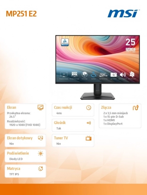 Monitor LED 24,5 inch Pro MP251 E2