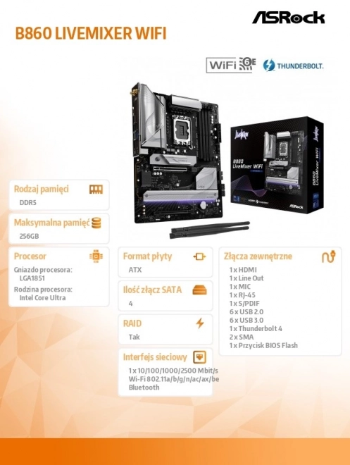 Placă de bază 860 Livemixer WiFi suport DDR5 ATX