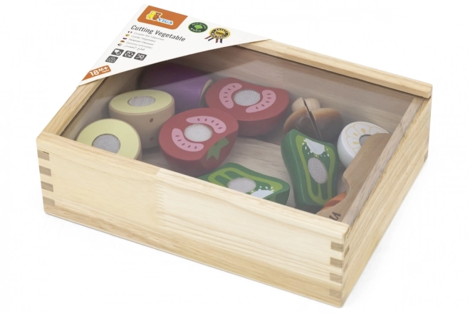 Set de tăiat din lemn - legume pentru copii