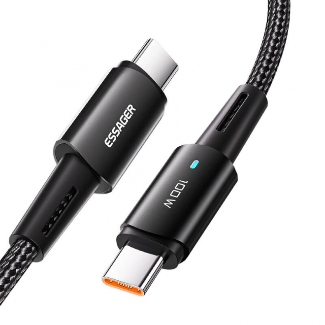 Cablu USB-C la USB-C 100W negru Essager 1m