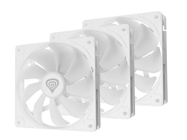 Set 3 ventilatoare Genesis Oxal 120 ARGB alb