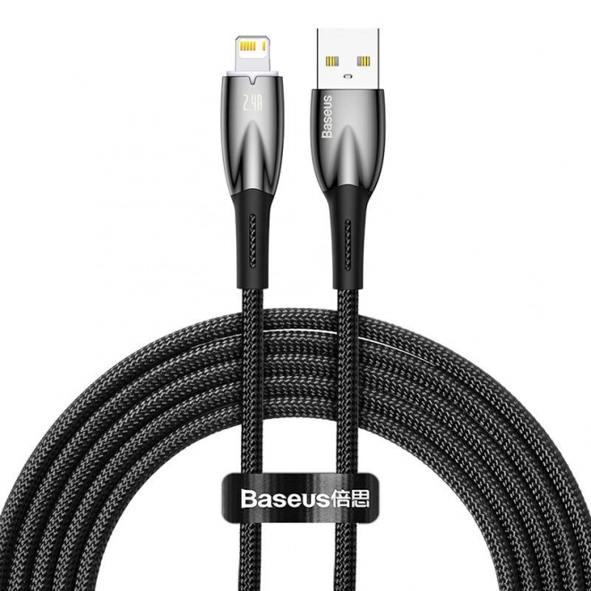 Cablu USB la Lightning Baseus Glimmer 2,4 A 2m negru