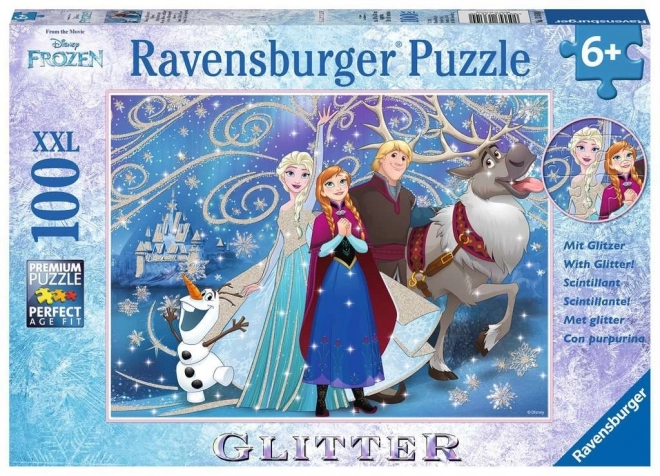 Puzzle XXL 100 piese Regatul de Gheață Zăpadă Sclipitoare