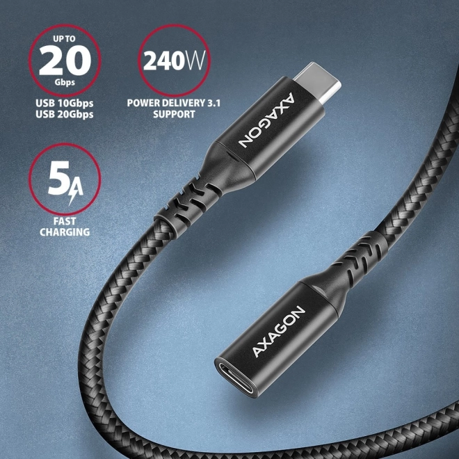 Cablu prelungitor USB-C Gen2 cu o împletitură