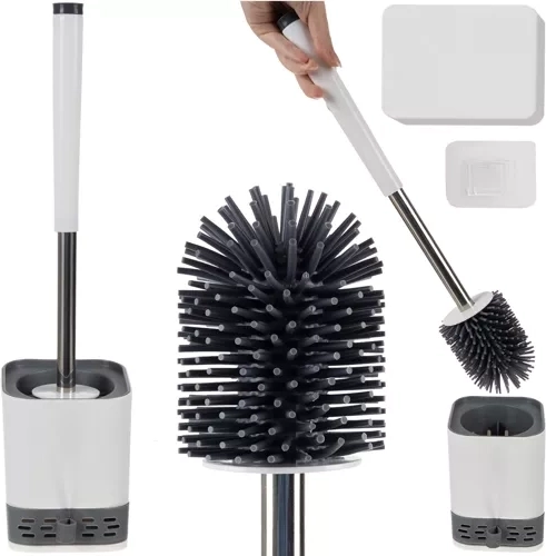 Ruhhy perie de silicon pentru baie 23808 – alb-gri