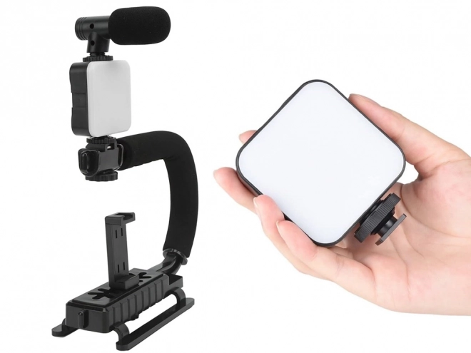 Set complet pentru vlogging stativ microfon suport telefon