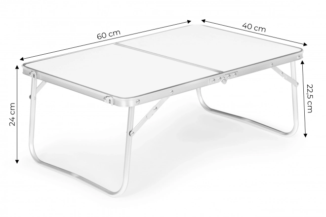 Măsuță turistică mică pliantă pentru picnic 60x40cm albă