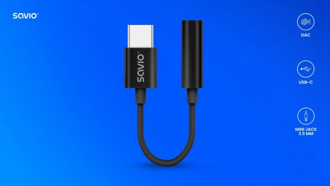 Adaptor audio USB-C la jack 3,5mm colibri savio