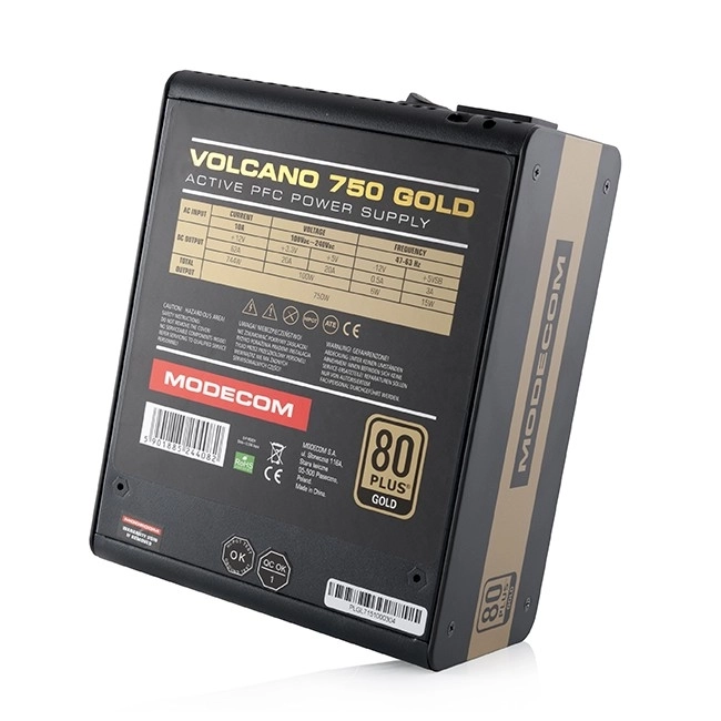 Sursa de alimentare Modecom Volcano 750W Gold cu ventilator de 120mm