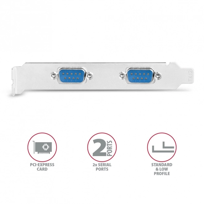 Controlor PCIe cu 2 porturi seriale RS232 AXAGON