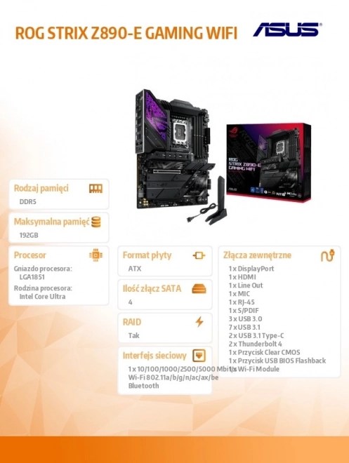 Placă de bază ROG Strix Z890-E Gaming WiFi