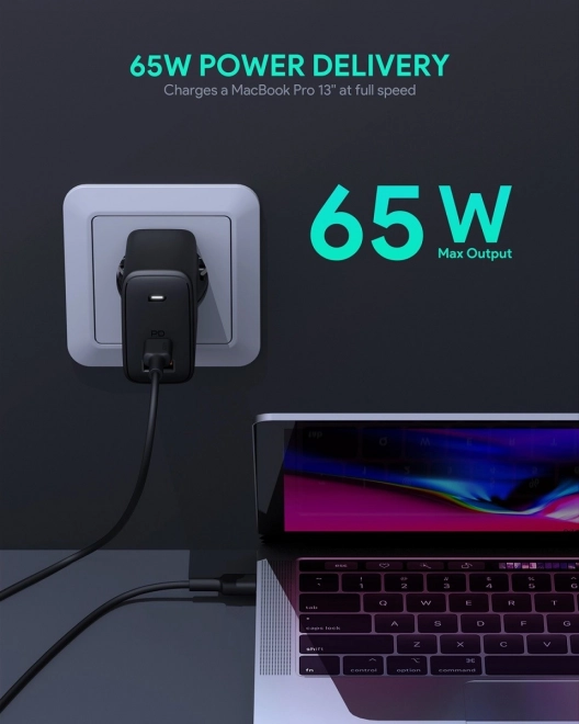 Încărcător Omnia GaN 2xUSB Power Delivery 65 W