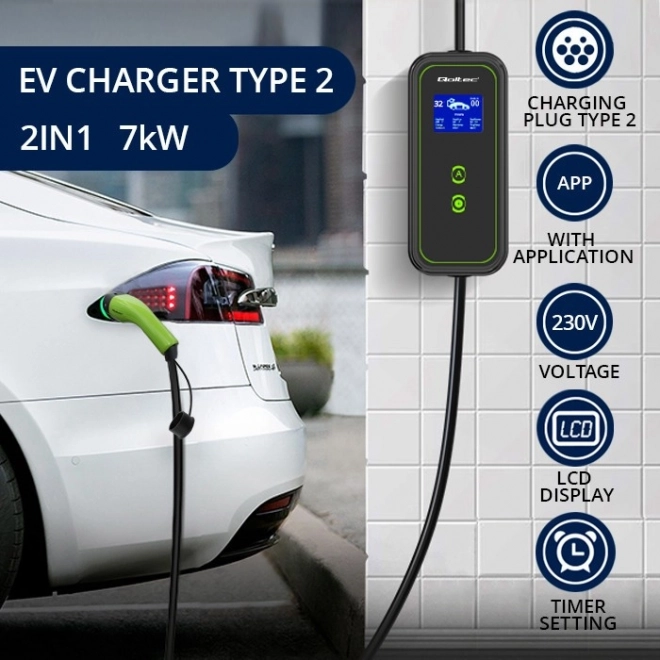 Încărcător portabil pentru mașini electrice EV cu reglare 2 în 1