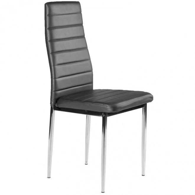 Set scaune piele ecologică pentru living și sufragerie, picioare cromate