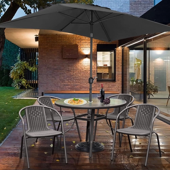 Masă de grădină rotundă 80 cm cu deschidere pentru umbrele