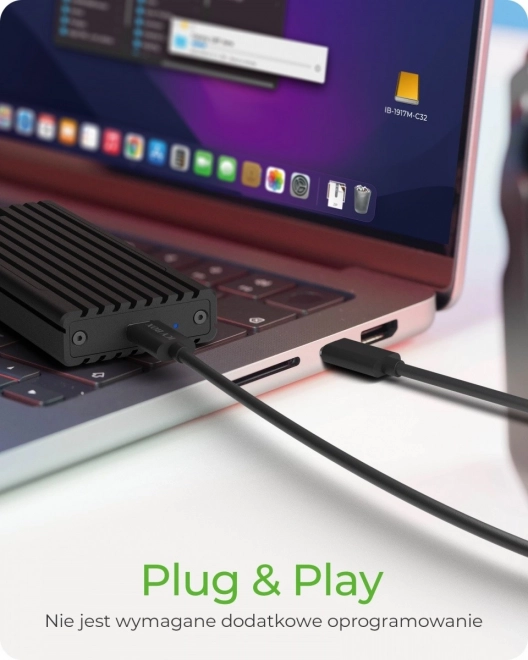Carcasă SSD NVMe cu port USB Type-C 20 Gbit/s