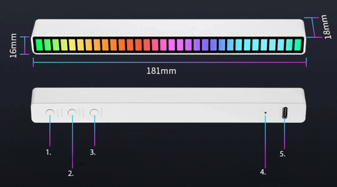 Lumină RGB LED neon colorată cu USB