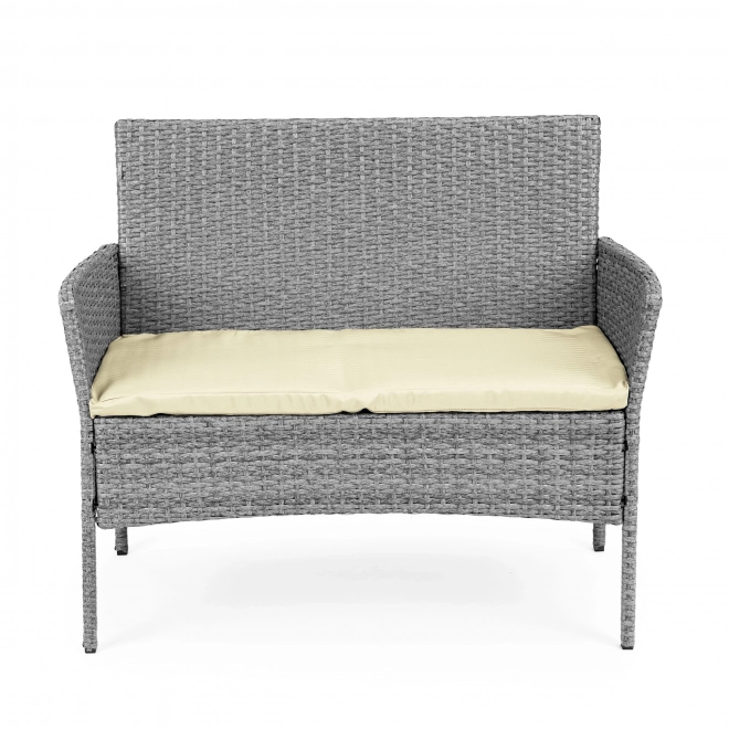 Set de mobilier de grădină din ratan sintetic - bancă, masă, scaune gri MultiGarden