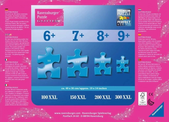 Puzzle XXL 100 piese Regatul de Gheață Zăpadă Sclipitoare
