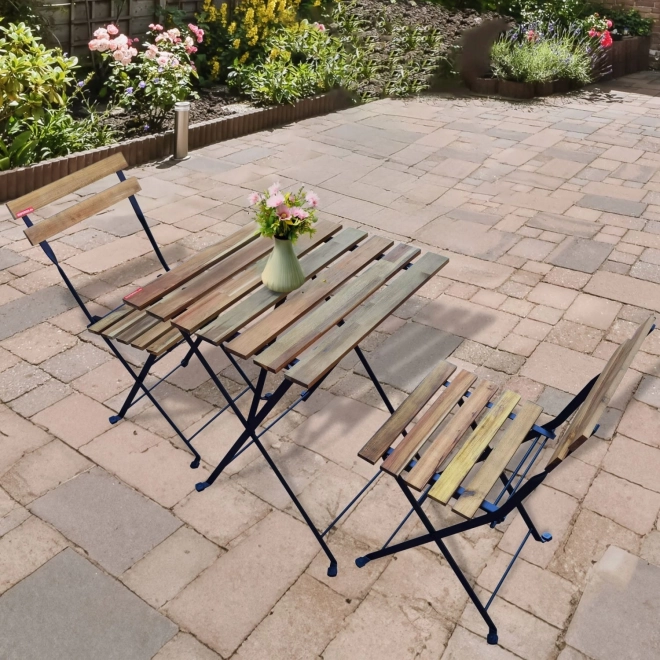 Set de mobilier de grădină din lemn de salcâm - masă și 2 scaune