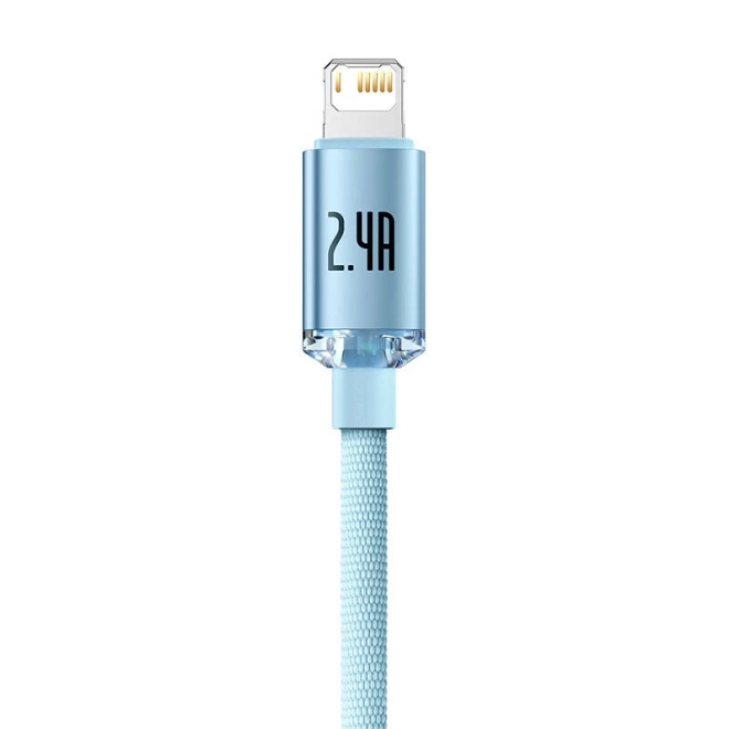 Cablu usb ip baseus crystal shine, 2,4a, 2m albastru