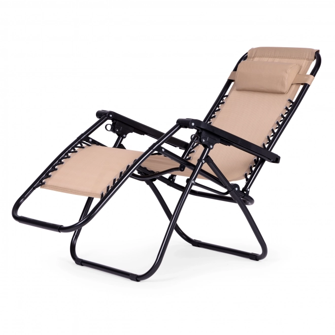 Scaun de grădină cu spătar reglabil - bej ZERO GRAVITY ModernHome