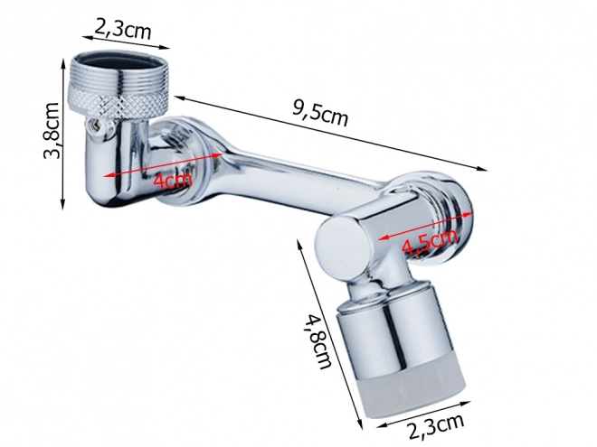 Prelungire baterie cu perlator 1080° crom