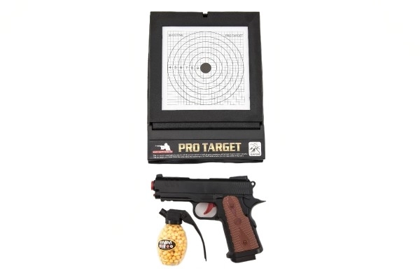 Pistolă de jucărie cu bile și țintă
