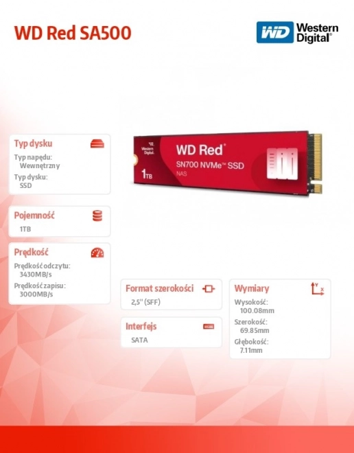 SSD 2 TB pentru NAS - WD Red SN700 NVMe
