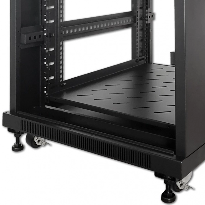 Set de roți cu filet și frână pentru dulapuri RACK 19"