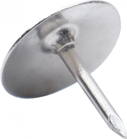 Piuneze metalice rotunde pentru birou argintii 40 buc