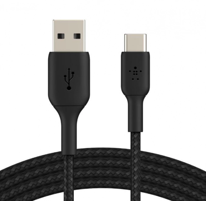 Cablu impletit USB-C la USB-A 3m negru