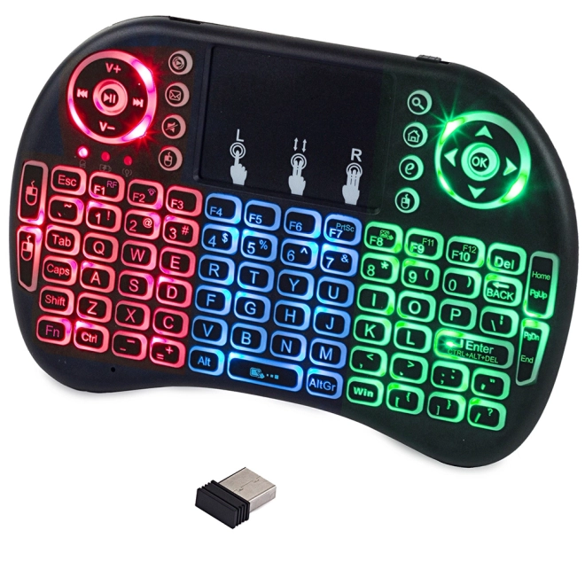 Mini tastatură wireless cu iluminare LED
