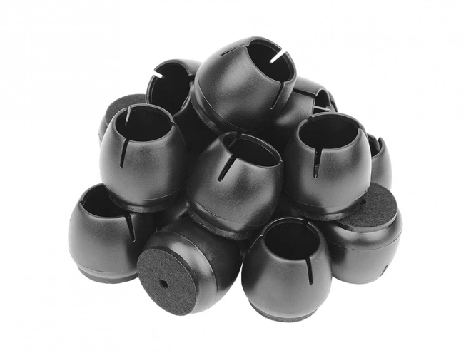 Protecții din pâslă pentru picioarele scaunului 12-16 mm negre set 16 bucăți