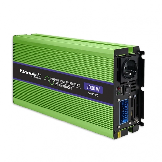 Convertizor de tensiune Qoltec cu sinus pur și ecran LCD