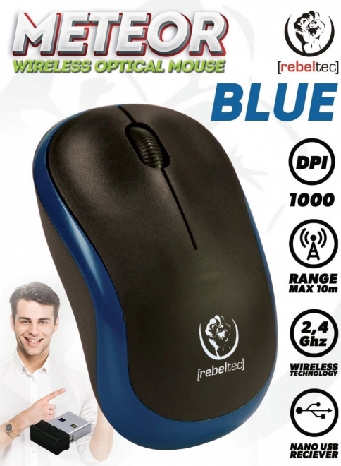 Mouse wireless METEOR albastră