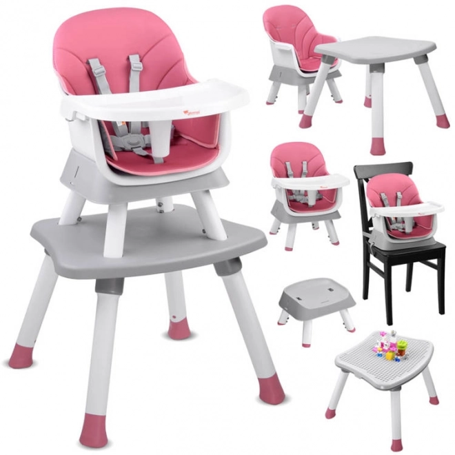 Set 6 în 1 scaun de masă pentru copii – Roz