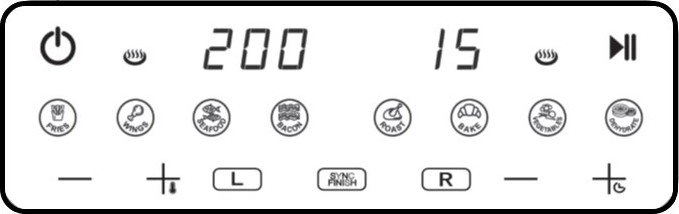 Încălzire puternică și 8 programe