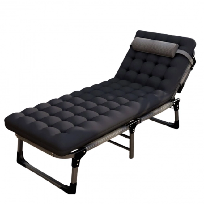 Pat pliabil turistic premium negru