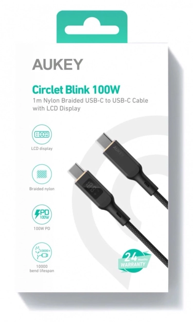 Cablul usb-c la usb-c 100w aukey