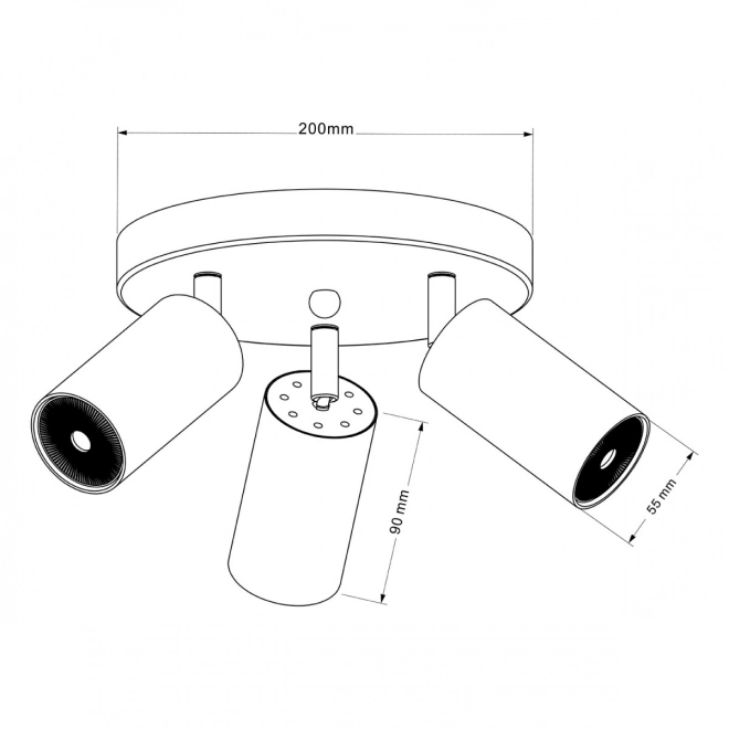 Lampa de tavan Maclean aluminiu negru