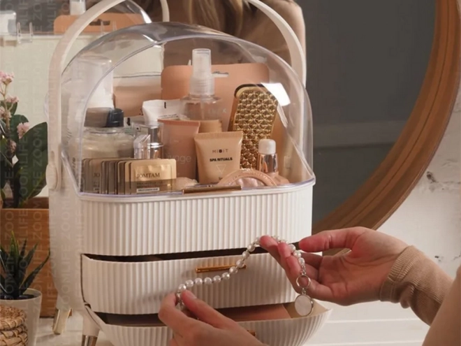 Organizator cosmetică cu sertare elegant și spațios