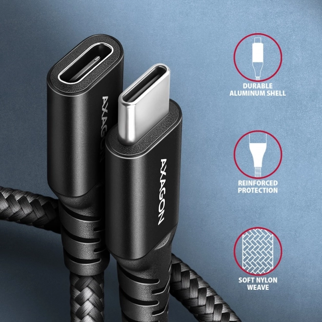 Cablu prelungitor USB-C Gen2 cu o împletitură