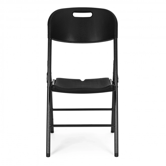 Set 2 scaune pliabile ModernHome, structură metalică, HDPE, negru