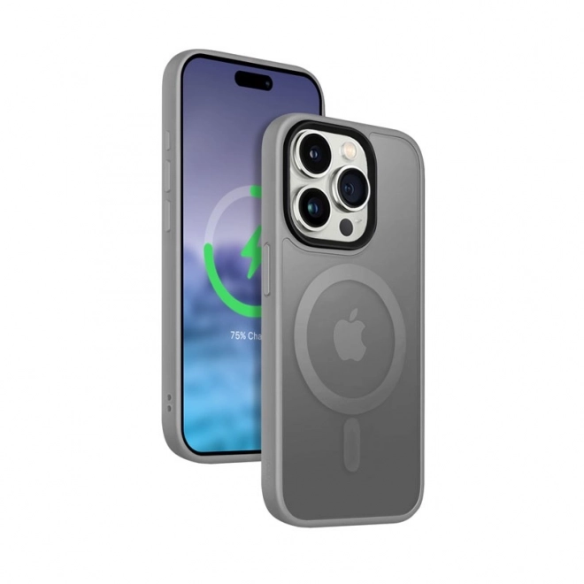 Husă Hybrid Frost MAG pentru iPhone 15 Pro Max Gri