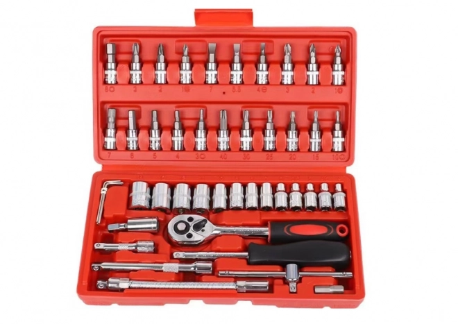 Set de chei de soclu 1/4" - 46 de piese în cutie