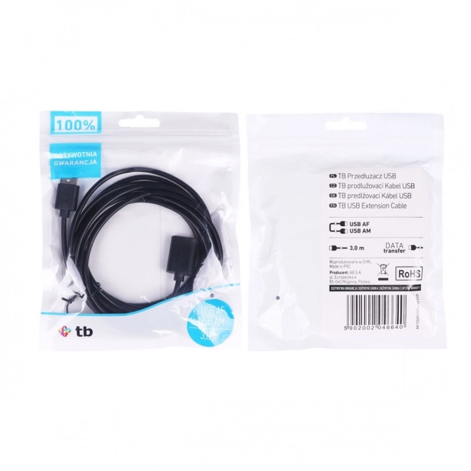 Cablu USB de prelungire 1.8 m negru
