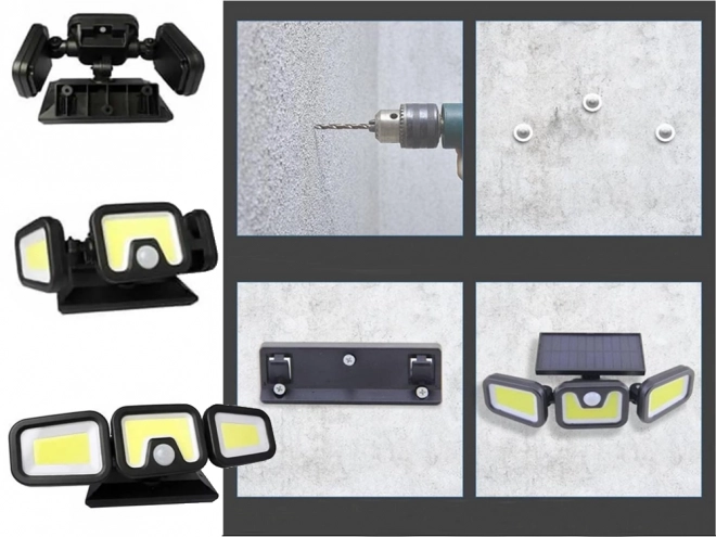 Lampa solară stradală cu 103 LED-uri COB și senzor de mișcare